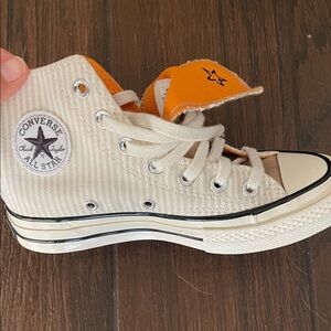 Converse Kids High-Top Sneakers - Cream and Orange